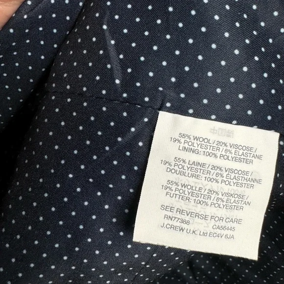 J. Crew Tan (brown) jacket w/pockets, inside lining is blue polka dot (see pics) - Picture 4 of 4
